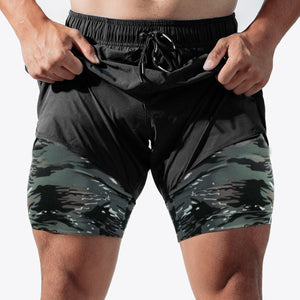 Double layer Jogger Bermuda Shorts