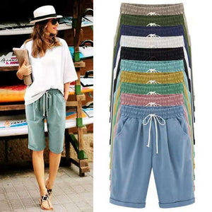 Elastic Waist Casual Comfort Summer Lace Up Cotton Shorts(Buy 3 Free Shipping)