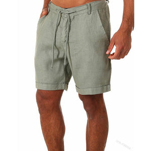 Linen Pure Color Casual Shorts